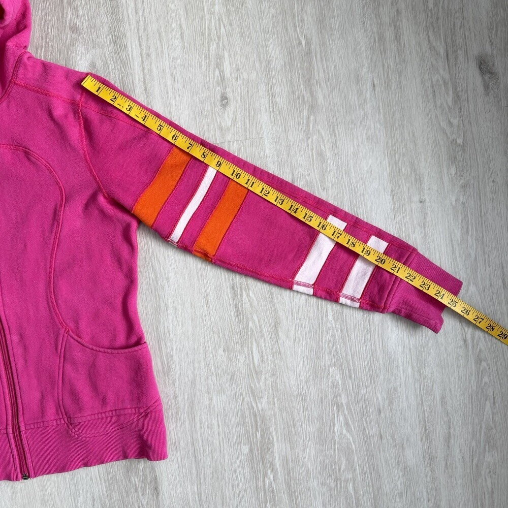 RARE VTG Lululemon Scuba Hoodie Boom Juice Pink Striped Size 8 OG Canada - Picture 7 of 10